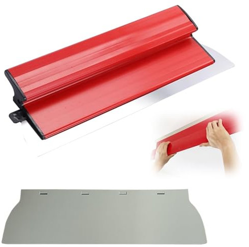 Flächenspachtel Set,40cm Z Spachtel, Glättspachtel, Fassadenspachtel, mit Handlichem Griff und Austauschbarem Edelstahlblatt, für Decken Verputzen, Wände