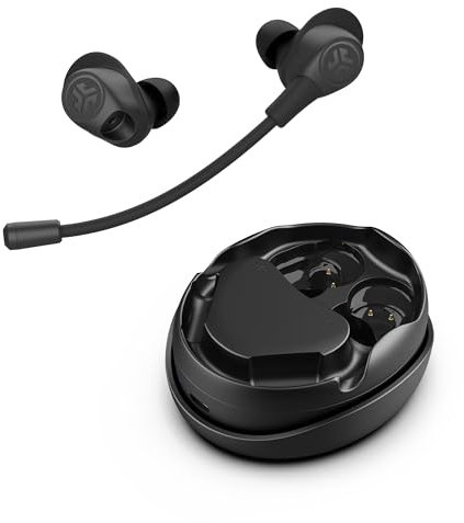 JLab Work Buds True Wireless Earbud Headset, Bluetooth Earphones with Detachable Microphone - 55+ Total Playtime, Office PC Headphones with Multipoint Connect to Computer, Laptop & Mobile