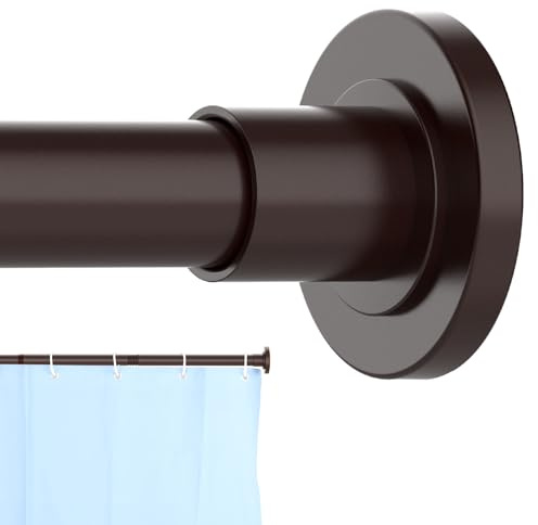CorkLatta Bronze Shower Curtain Rod 31 to 80 Inch,1 Inch Diameter Adjustable Spring Tension Stainless Steel Telescoping Rod,Easy Install,No Rust
