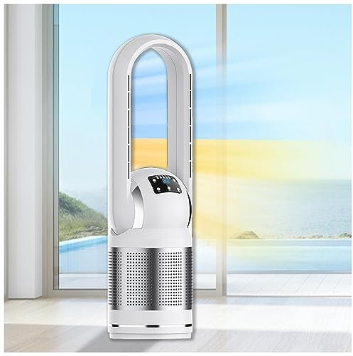 JUNZAI Ventilador torre Con Control Remoto Pantalla Led torre Ventilador Aire Frio 3 Modos 8 Velocidades Ventilador torre PequeñO Oscilación 80° Temporizador 8H