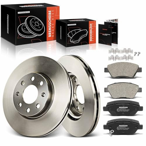 Frankberg Bremsensatz inkl. 2x Bremsscheiben + 4x Bremsbeläge Vorne Kompatibel mit Corsa D S07 Adam M13 Corsa D Kasten/Schrägheck S07 Replace# 95521571