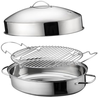 Colcolo Olla para Asar Pescado al de 16 Pulgadas con Doble asa, fácil de Limpiar, de Acero Inoxidable, para cocinar de maíz, Huevos y, a