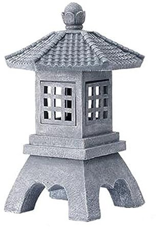DXZXDJIU Statue de Pagode, Ornements de Jardin Japonais, Zen Pagoda Statue Outdoor Garden Ornaments, Outdoor Solar Palace Lantern, Vintage Garden Solar Lamp Pagoda Sculpture Garden Decoration