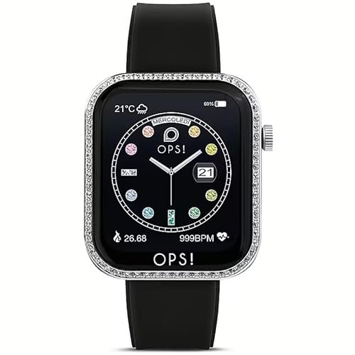 NADIR Orologio Smartwatch Donna Opssw-40 Diamonds Ops Call Cintuirno in Silicone Nero