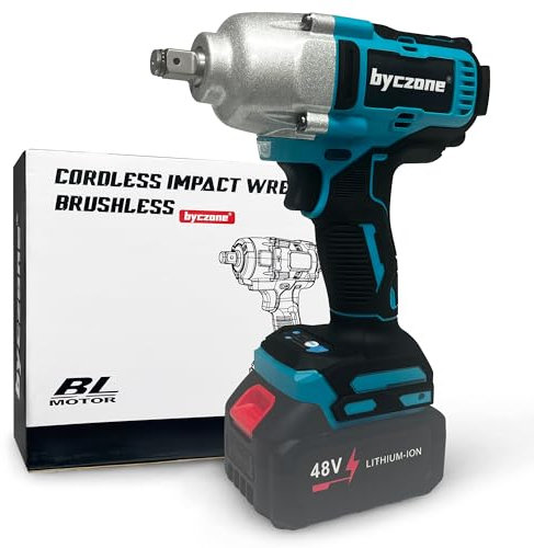 1000 Nm 1/2 Zoll bürstenloser Schlagschrauber, kompatibel mit 18V Lithium-Akku von Makita, mit LED-Licht, geeignet für Reifenwechsel (Akku und Ladegerät nicht enthalten)