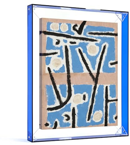 FOLKOR DIY Acrylrahmen für 61 x 76 cm große Leinwanddrucke, bunter schwebender Rahmen für abstrakte Pop-Art-Künstler, Designer, Ölgemälde, moderne Galerie-Wanddekoration für Kinderzimmer, Blau