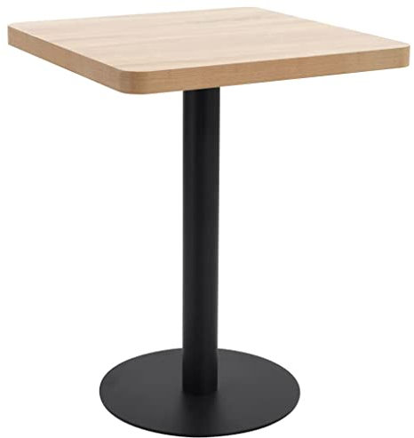 Xichuzi Bistrotisch, Gartentisch, Balkontisch, Balkon Tische, Beistelltisch Garten, Gartenesstische, Beistelltisch Outdoor, Hellbraun 60x60 cm MDF