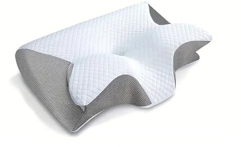 Gedächtnisschaum-Kissen 1 Stück Memory-Schaum-Halskissen, 2-in-1 ergonomisches orthopädisches Konturkissen for Nackenschmerzen, konturierte Stützkissen, Nackenkissen Nackenstützendes Kissen aus zerkle