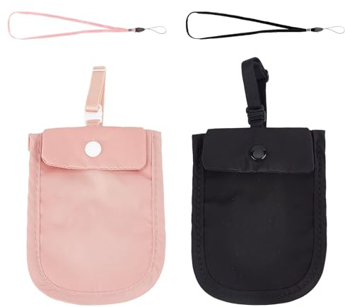 NICENEEDED 2 PCS Reise BH Geldbörse Für Damen Hidden Undercover Reise BH Geldbörse Waschbare BH Geldbörse Geheime Aufbewahrungstasche Für Kreditkarten Mit Verstellbarem Gummiband