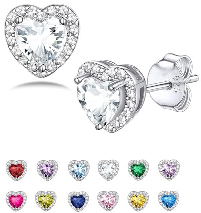 April Birthstone Stud Earrings for Women,Birthday Gift Dainty Earring