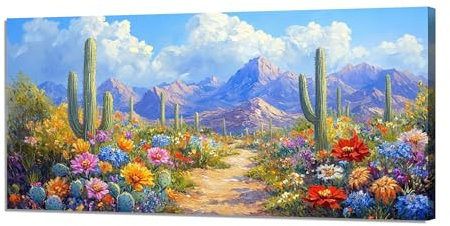 Malen Nach Zahlen Kaktus Malen Nach Zahlen Erwachsene Groß 30x60cm, Paint by Numbers Blume Malen nach Zahlen ab 9 Jahre, DIY Kreativ Bastelset Erwachsene mit 3 Pinsel und Acrylfarben, Wanddeko XH-252