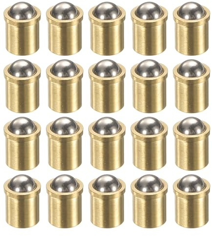 QUARKZMAN 20 Pezzi Puntine A Sfera Con Molla 6x7mm Ottone Precisione | Perle Di Posizionamento, Per Porte Armadi Dispositivi Meccanici Morsetti Mobili, Puntine A Sfera Con Molla