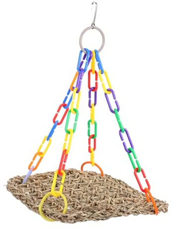 GRIRIW Vogelspielzeug Für Papageien Natürliche Kletter Und Kauspielzeuge Gras Sichere Schaukel Für Vögel Für Wellensittiche Nymphensittiche Und Andere Kleine Vögel