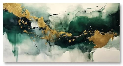 Póster abstracto murales 100 x 70 cm cuadros dorados verdes cuadros moderno mármol patrón lienzo sala de estar arte mural moderno impresión artística dormitorio decoración del hogar sin marco