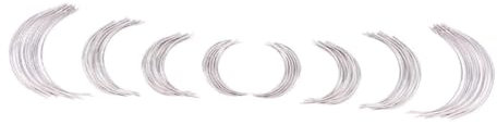 Uonlytech Aiguilles Courbées Lot de 96 Finition Polie et Lisse en Acier Inoxydable Type C Argenté pour Crochet et Fabrication de Perruques