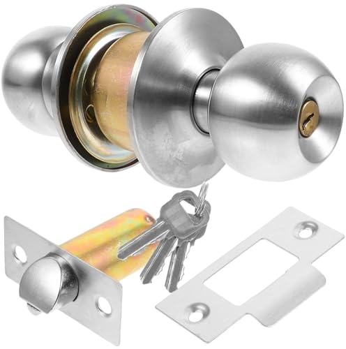 DIYEAH Serrure Sphérique En Acier Inoxydable À Clés Identiques Facile À Nettoyer Pour Chambres Portes Dentrée Et Entrées