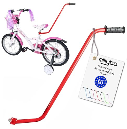 millybo UNIVERSELLE Schubstange für Kinderfahrrad Schiebestange Lernhilfe