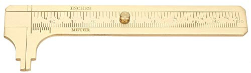 KooingTech Schieblehre Analog, Doppelskala Messschieber, Messing Schiebemessschieber Lineal Messwerkzeug (100mm)