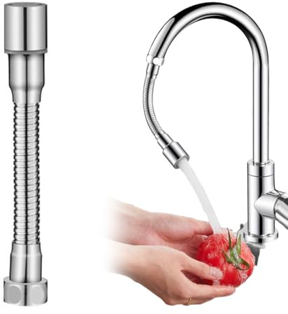 JYNVO Prolunga Rubinetto Cucina 15cm,Rompigetto Rubinetto 360° Gradi Doccetta per lavarsi i denti e lavare il viso, lavare i capelli e prendere l'acqua