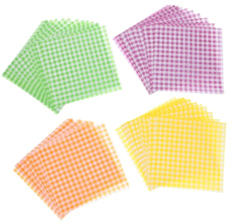 ABOOFAN Hornear Antigrasa y Antiadherente Resistente al Aceite y Agua Diseño a Cuadros y Frutas 100 Hojas de Papel Adecuado para Repostería en Casa y Decoración de Pasteles