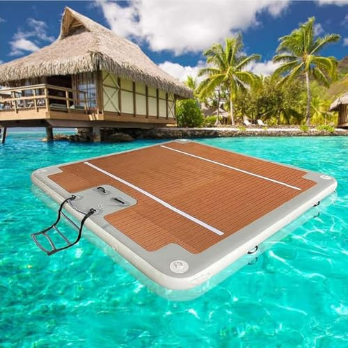 Dxysyldrun 4 * 4m/13 * 13ft,Piattaforma Galleggiante Gonfiabile, Bacino Gonfiabile dell'Acqua, Isola Galleggiante del Lago, Bacino Gonfiabile Portatile