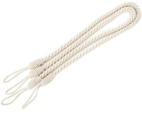 ROEUIPG 2 Hebillas de Cuerda for Cortina, Grandes alzapaños algodón, satén Liso y Trenzado, for Sujetar la