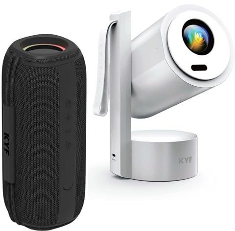 Vidéoprojecteur Ultra HD 4K Android 13 sur Batterie 5000mAh avec Enceinte Bluetooth 60W RGB Étanche IPX6, Projecteur + Haut-Parleur pour Streaming et Divertissement