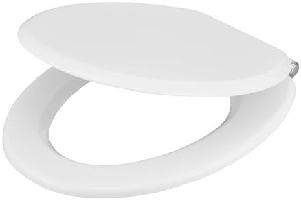 GoodHome Abattant WC Pilica en MDF blanc avec frein de chute, 37 x 43,5 cm.