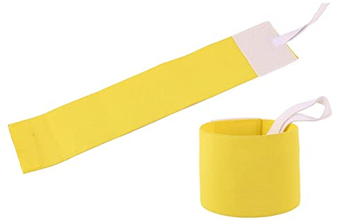 Alomejor Kapitänsbinde, Elastisches Nylon-Fußballarmband mit Auffälliger Farbe und Bequemer Passform für Fußballspieler und Teamleiter (Yellow)