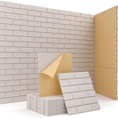 Gettimore Lot de 6 panneaux muraux en fibre de polyester pour isolation phonique - 30 x 30 cm - Panneau acoustique en feutre pour réduction du bruit - Autocollant mural décoratif pour hôtels, écoles