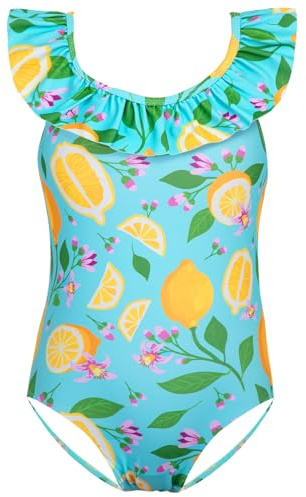 XiaoMoSha Girls Swimming Costume One Piece Swimsuit with Adjustable Straps Breathable Quick Dry Beach Swimwear for Age 3-10 Years