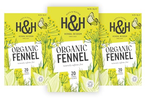 Heath & Heather Organic Fennel Tea Bags – 3 Pack Gift Box | Natural Fennel Tea Infusion | Made from 100% Organic Fennel