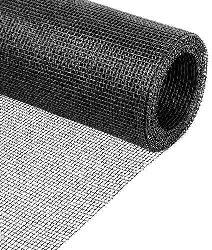 Fliegennetz Meterware 150 x 300 cm,Fiberglas Fliegengitter Fenster Mesh Gewebe Schneidbar Ersatznetz,DIY Insektenschutz Gaze Fenster, für Dachfenster, Terrassentür, Schwarz
