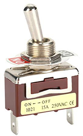 Oumefar Interruttore a Levetta Mini Valvola Meccanica Comando Manuale Durevole 2 Pin 2 Posizioni ON OFF per Progetti Fai da Te Ferro in Plastica 5 Pezzi