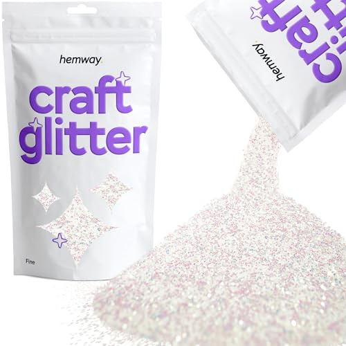 Hemway - Purpurina para manualidades, vasos, resina, epoxi, uñas, cera, álbumes de recortes, cristal, decoración de escuelas: nácar iridiscente, fina (0,4 mm), 100 g
