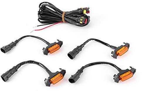 KIMISS Kühlergrill für Stoßstangen, LED, Gitter, Netz, LED, Gitter, Licht, Stroboskoplicht, Autozubehör (gelbe Linse, gelbes Licht)