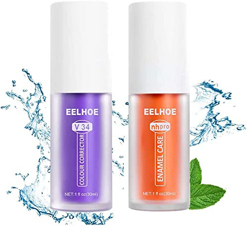 Chagoo V34 Color Corrector Zahnpasta 60ml, Zahnreinigungs-Zahnpasta Zahnaufhellung Schmelzpflege Zahnpasta-Flecken, Whitening Sensitive Teeth Zahnpasta (Whitening + Repair)