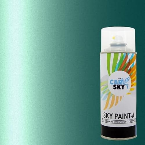 CARSKY Bombe peinture carrosserie compatible avec Renault VERT MOTU MET F92 et vernis brillant -> 2 aérosols 400ml