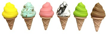 Winkee Eiscreme Glasmarker 6er Set aus Silikon | Wiederverwendbare Weinglasmarkierer in Eisform für Trinkgläser, sommerliches Party-Zubehör und Geschenkidee