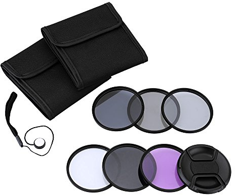 Andoer 58mm UV + CPL + FLD + ND(ND2 ND4 ND8) Fotografie Filter Kit Set UV Circular Polfilter Fluoreszierende Graufilter Filter für Canon Nikon Sony Pentax DSLR-Kameras