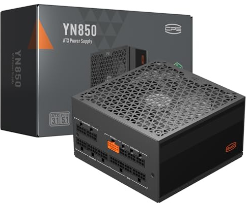 PCCOOLER YN850 Fuente de alimentación, 850W 80 Plus Gold Certified Totalmente Modular Gaming PSU, Ventilador FDB de 135 mm, Capacitores electrolíticos japoneses completos, Enchufe EU