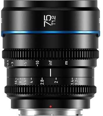 SIRUI Night Walker 75mm T1.2 S35 Objectif Cine, MF Lens pour Monture RF | Focale Fixe Manual Focus, Compact et Léger, Vlogging, Portrait, pour Red Komodo, Komodo X, R7, R10, C70, R50, Noir