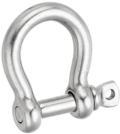 PATIKIL Screw Pin Shackle 8mm 5/16 705lb, 316 Stainless Steel Forged Bow Shackle Marine Grade for Chains Wire Rope Outdoor, Silver