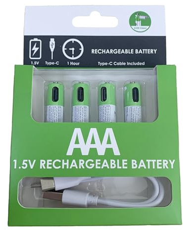 MEIBAOGE 2 baterías recargables de iones de litio AAA USB de alta capacidad, 1,5 V, 750 mWh, alta capacidad, 750 mWh, batería AAA recargable, 44 x 10 mm