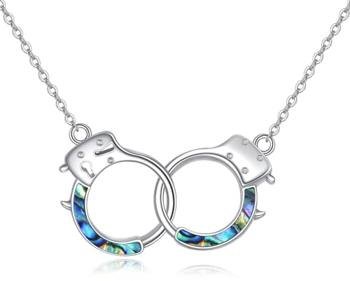 Venacoly handbojor kedja S925 sterlingsilver handbojor halsband abalone handbojor berlock halsband punk handbojor smycken för kvinnor kvinnor man rocker, Sterlingsilver
