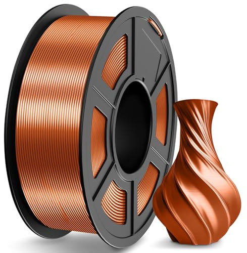 TECBEARS PLA Silk Filament 1.75mm Rot Kupfer 1KG, Shiny Silk PLA 3D Drucker Filament, mit Seidenglattes Finish, Gute Farbwiedergabe, Maßgenauigkeit +/- 0.02, 1 Spulen, 1kg pro Spule Rot Kupfer