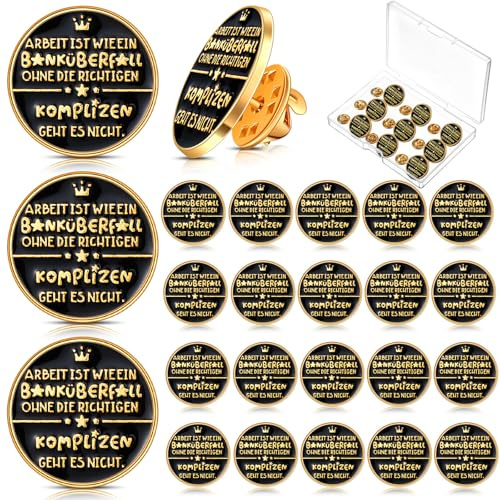 Cindeer 24 Stück Team Geschenk Dankeschön Kollegen Arbeit Ist Wie Ein Banküberfall Mitarbeiter Pins 3/4 Zoll Inspirierend Anstecknadel Kleine Mitarbeiter Geschenk für Frauen Männer