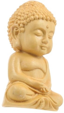 IMIKEYA Statua di Buddha decorazione statue di Buddha per la decorazione domestica decorazione vintage decorazione retrò decorazione della tavola di Buddha figura di Buddha in legno