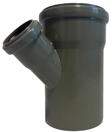HT Abzweig T-Stück Verbinder DN 75/50 45° Grau PP Kunststoff | Abwasser | Installation | Kanalrohrsystem | Abwasserrohr | Kanalrohr | komplettes HT-System