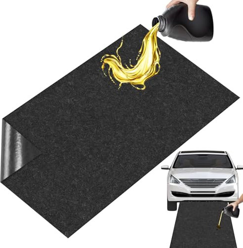 36 X 72 Inch Garage Oil Spill Mat, Waterproof Backing Absorbent Mat, Under Car Driveway Mats, Garage Floor Mats Protects Floor from Spills,Drips, Splashes and Stains, Reusable, Black